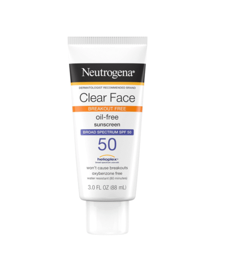 Neutrogena Clear Face Liquid Sunscreen Lotion SPF50 88ml