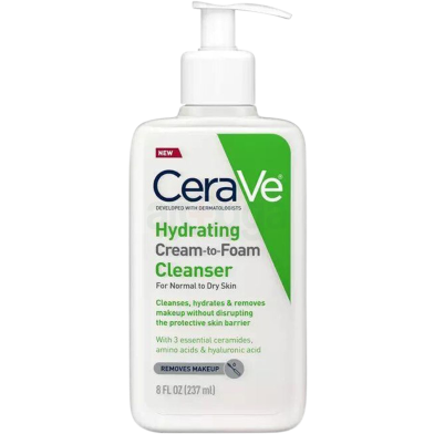 CeraVe Hydrating Cream to Foam Cleanser For Normal to Dry Skin 237ml